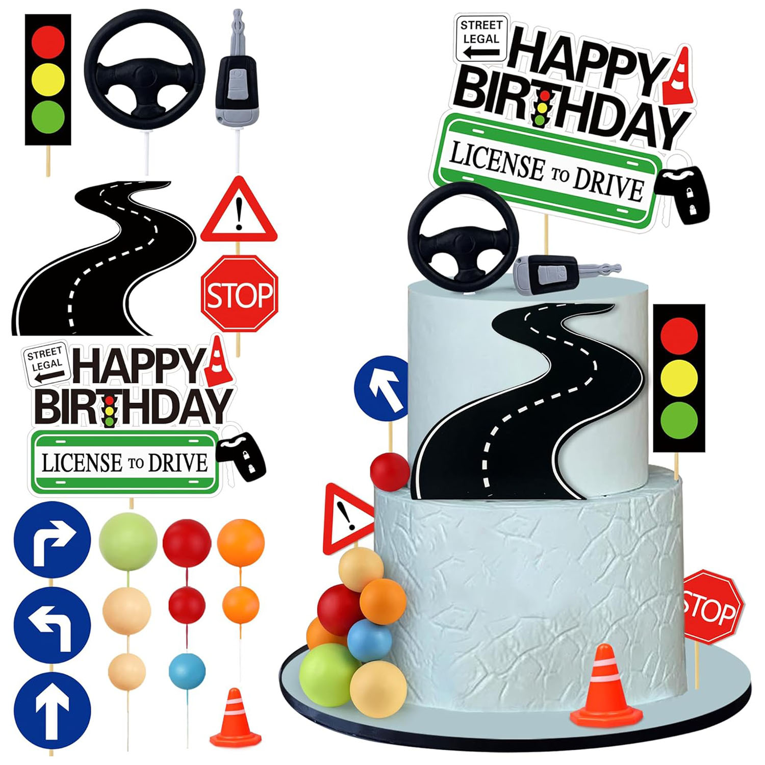 Lighting Mcqueen Birthday Decor - Topper de bolo de licença de