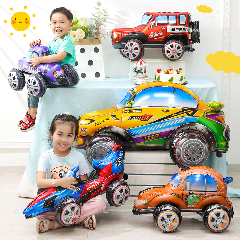 Lighting Mcqueen Birthday Decor - 3d dos desenhos animados carro folha