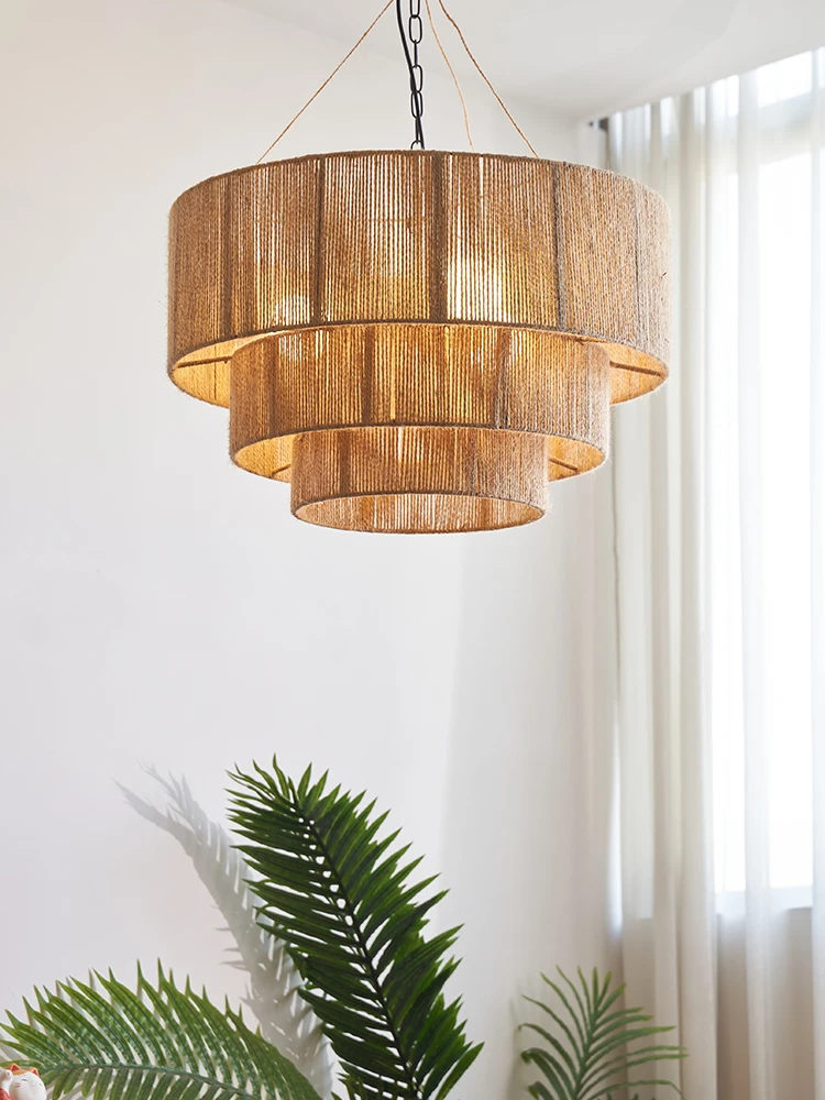 Decor Lighting Australia - Lustre retrô boêmio de rattan feito