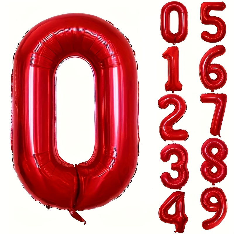 Lighting Mcqueen Birthday Decor - Balões de folha de número vermelho