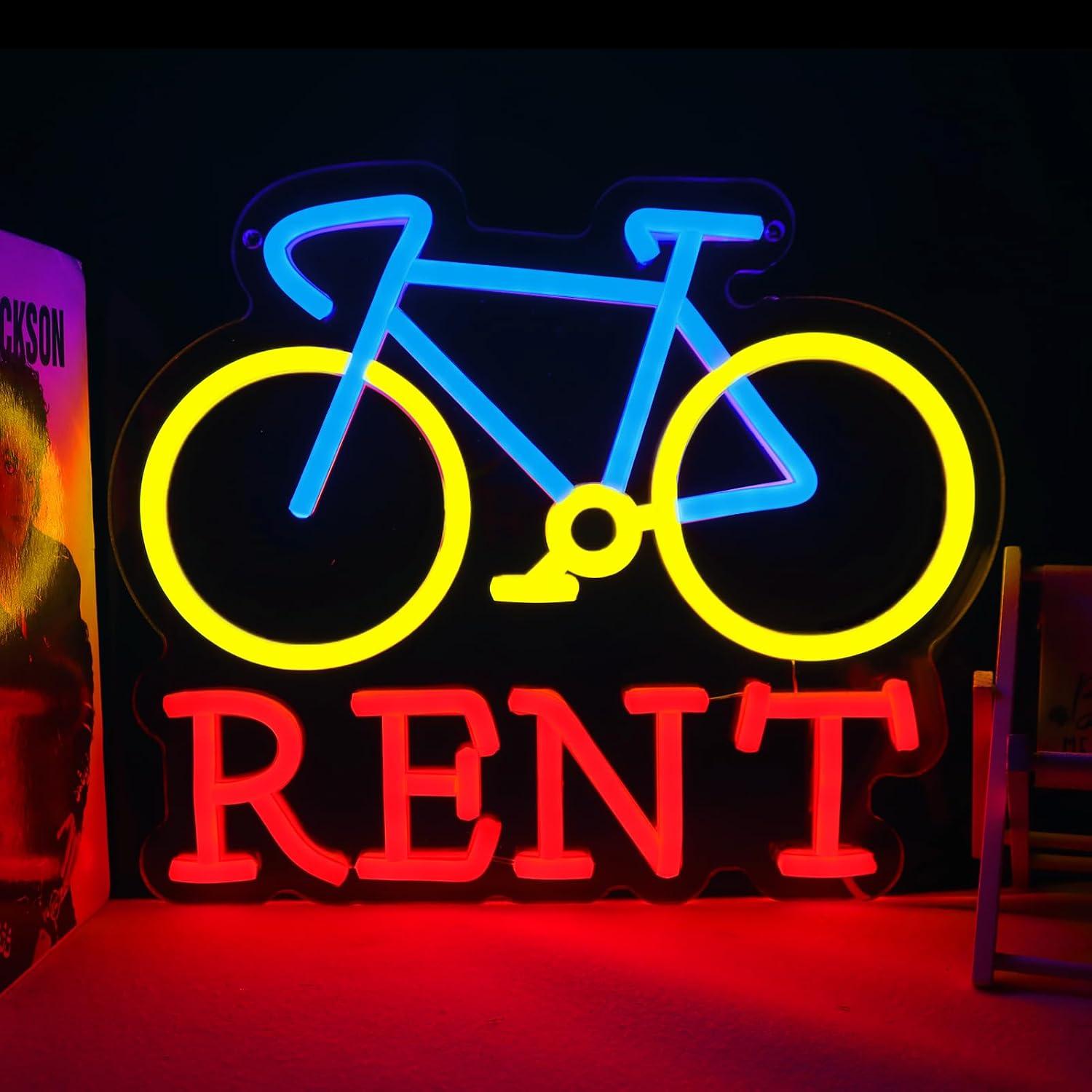 Lighting Decor Rentals - Letreiro Neon de Aluguel de Bicicletas