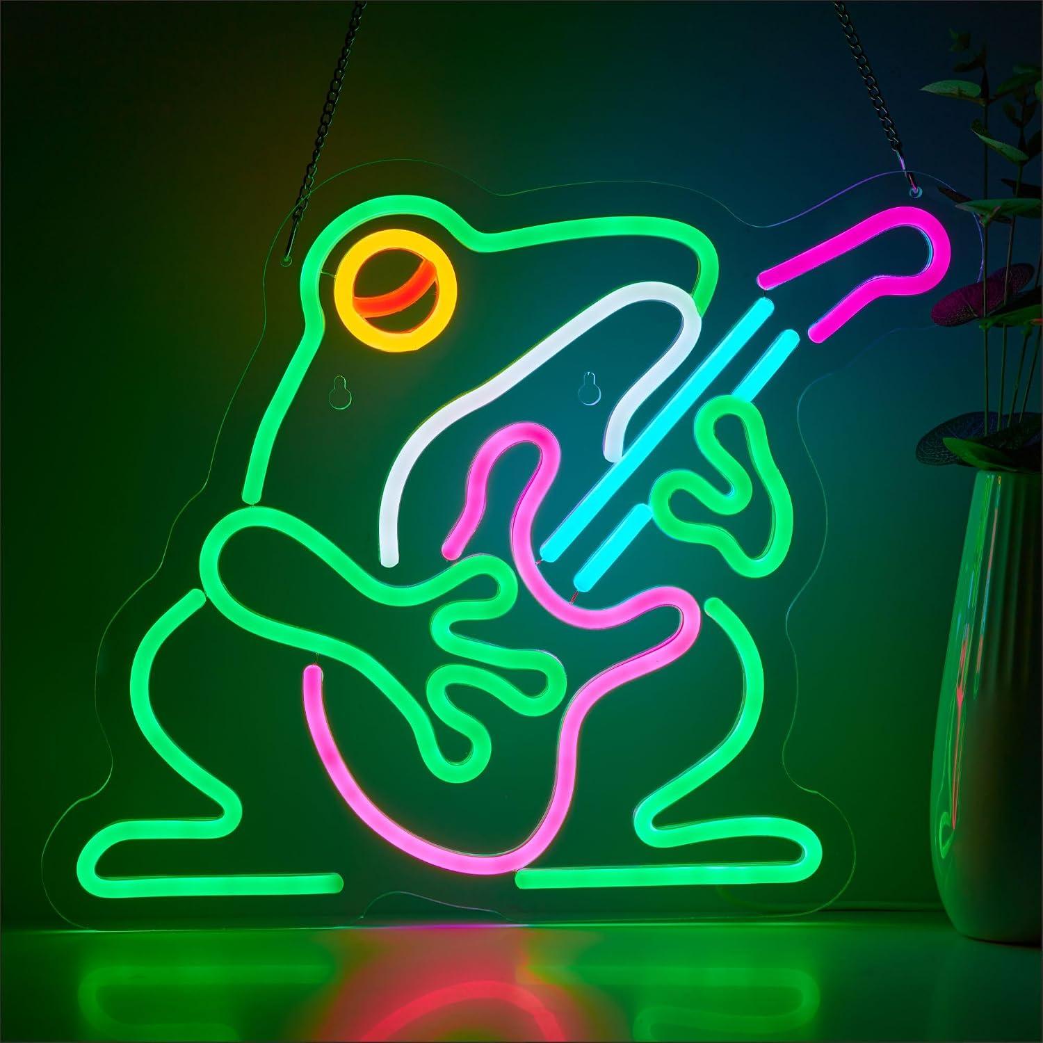 Lighting Decor For Room - Letreiro Neon Sapo Cowboy, Luz LED