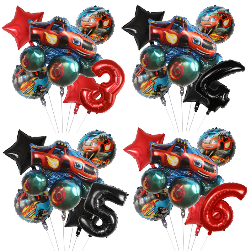 1 conjunto de balões foil blaz - Lighting Mcqueen Birthday Decor avaliação e preço