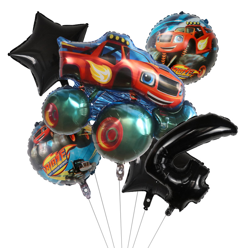 1 conjunto de balões foil blaz - Lighting Mcqueen Birthday Decor avaliação e preço