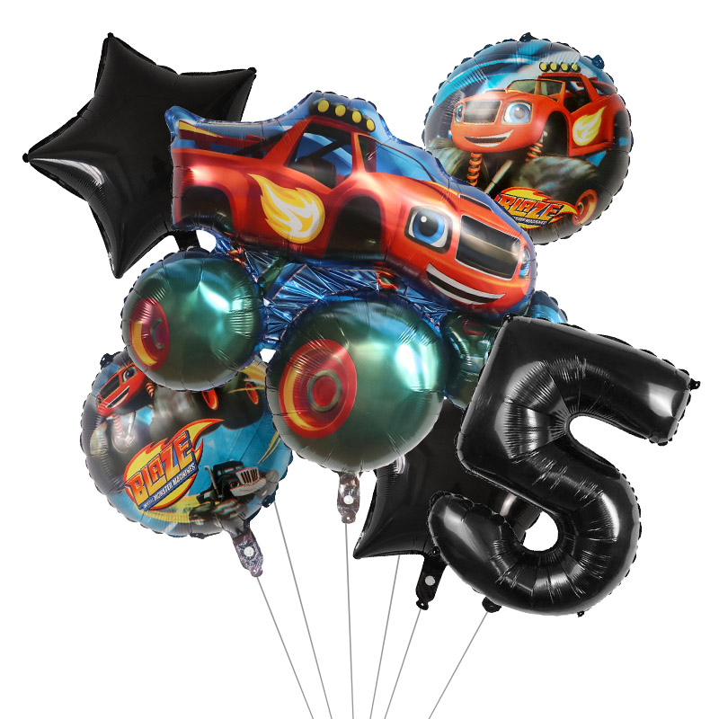 1 conjunto de balões foil blaz - Lighting Mcqueen Birthday Decor avaliação e preço