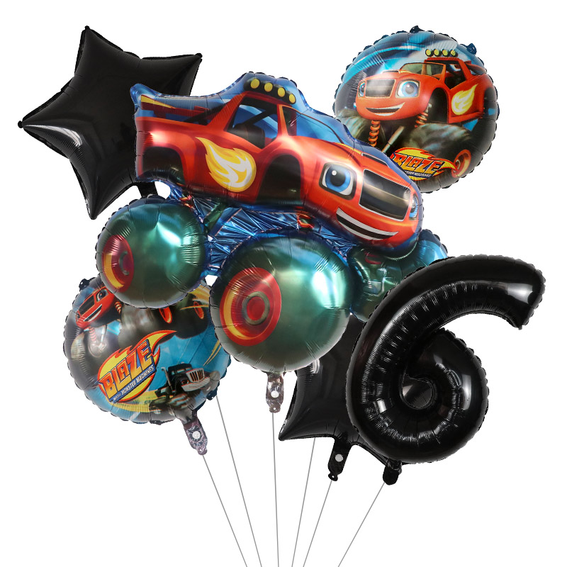 1 conjunto de balões foil blaz - Lighting Mcqueen Birthday Decor avaliação e preço