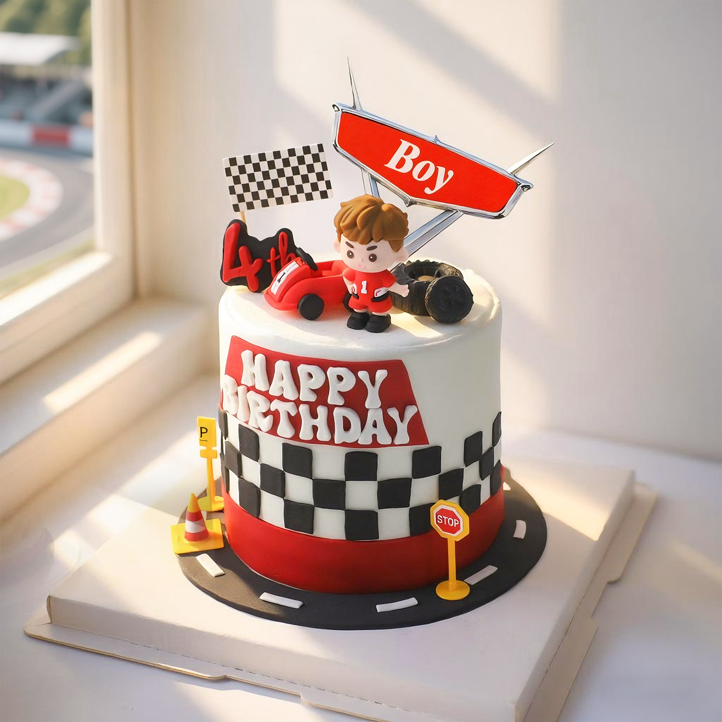Topper de bolo de carro de cor - Lighting Mcqueen Birthday Decor avaliação e preço
