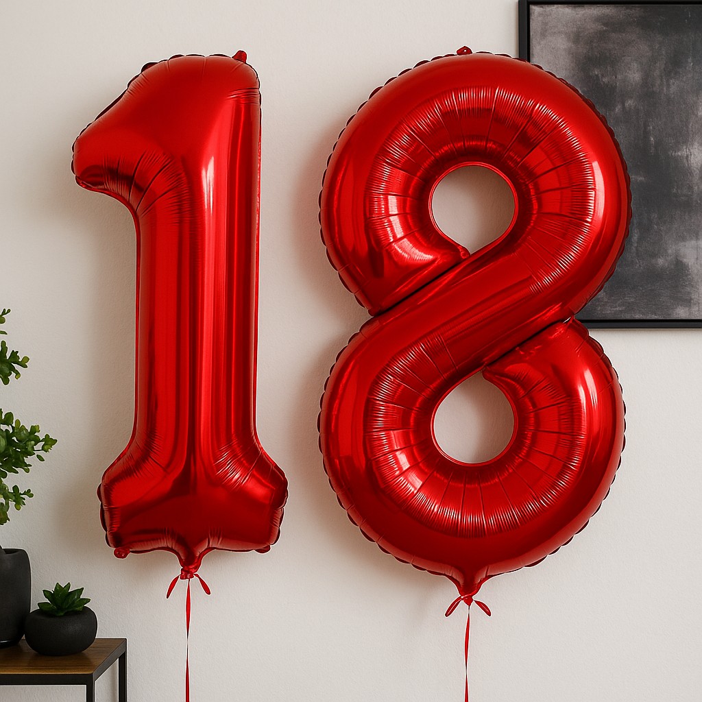 Balões de folha de número verm - Lighting Mcqueen Birthday Decor avaliação e preço