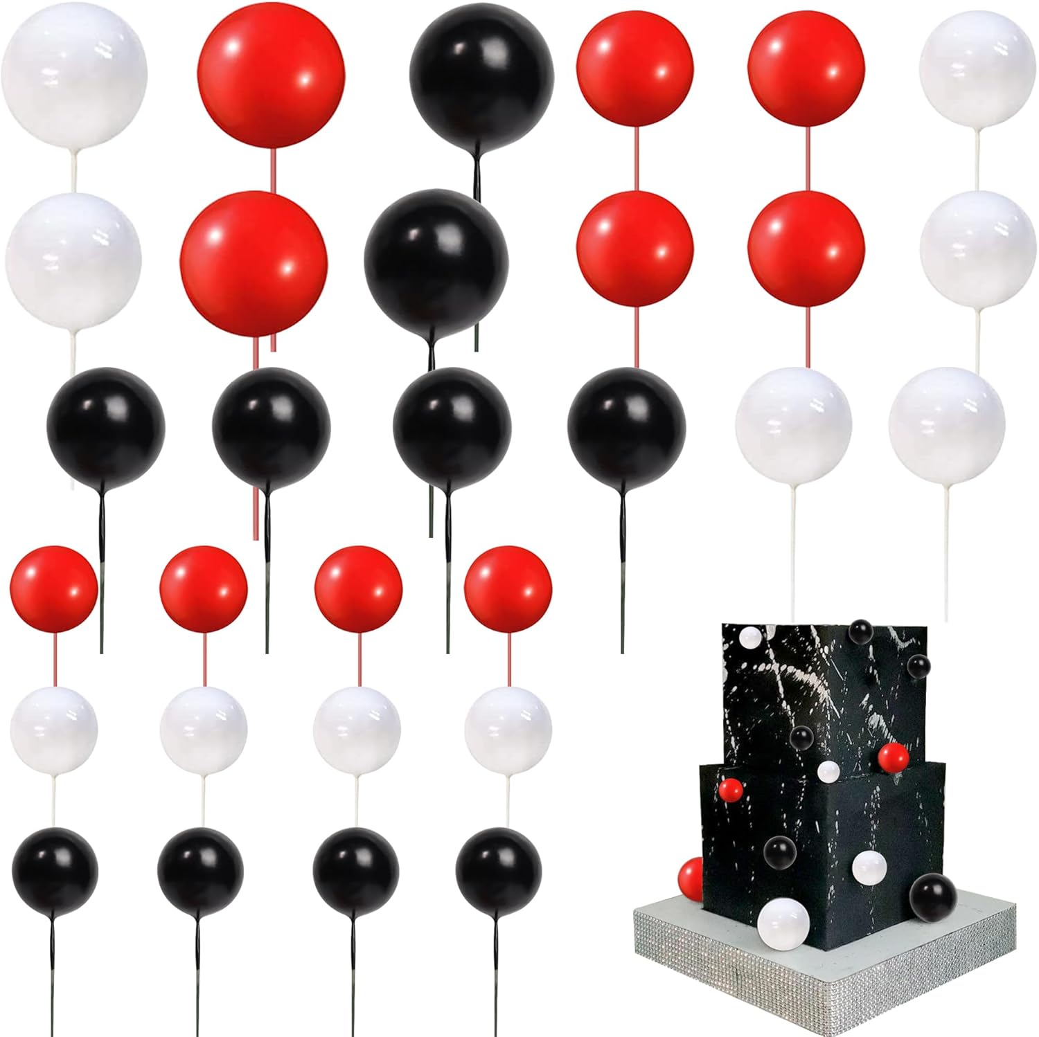 24 pçs bolas bolo toppers cupc - Lighting Mcqueen Birthday Decor avaliação e preço