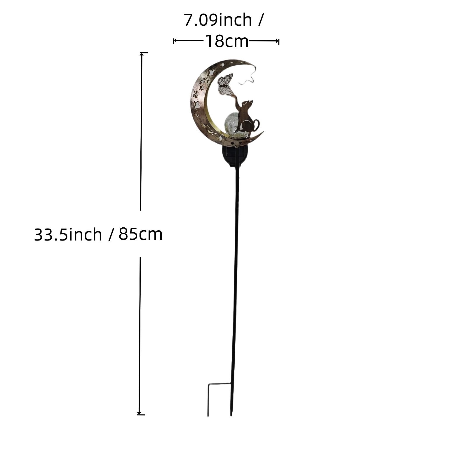 1 pc gato lua luz solar elemen - Elements Lighting Decor avaliação e preço